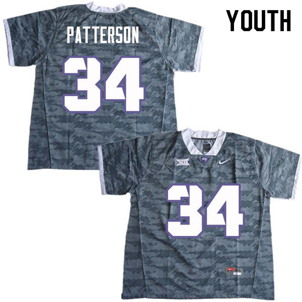 Youth #34 Blake Patterson TCU Horned Frogs College Football Jerseys Sale-Gray - Click Image to Close